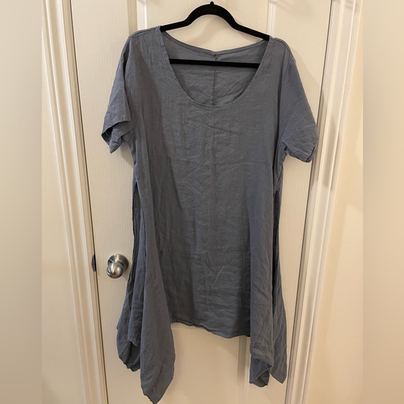 Blue Linen Blouse - Picture 1 of 2